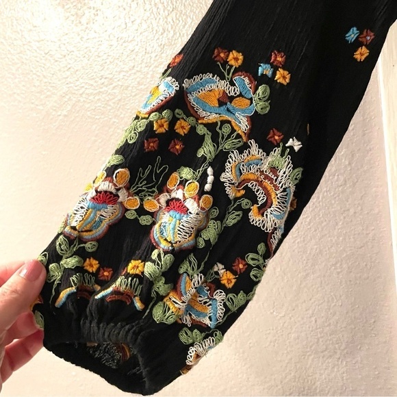 Free People Oxford Floral Embroidered Multicolor Black Dress - Picture 6 of 7